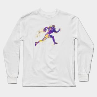 American Football Player Watercolor Sports Gift Long Sleeve T-Shirt